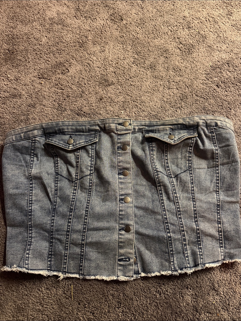 Denim Button-Front corest
